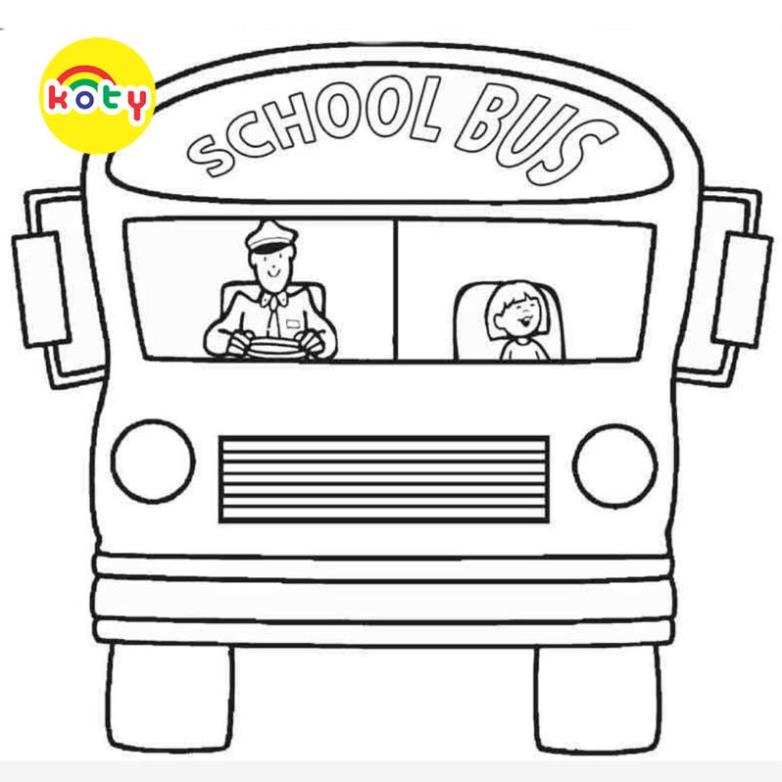 Tranh Tô Màu School bus, xe buýt - Bộ 10 Tờ Tranh Tô Màu Dành Cho Màu Sáp, Màu Chì - TRANH TÔ MÀU KOTY 8 images upload woo2F5ae5879a4d6e106ce6ca25527834d7dc