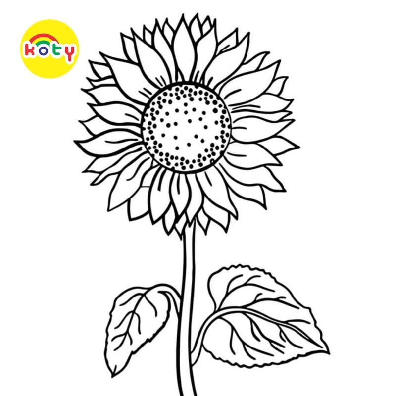 Tranh Tô Màu Hoa Hướng Dương Sunflower - Bộ 20 Tờ Tranh Tô Màu A4 A5 Dành Cho Màu Sáp, Màu Chì - TRANH TÔ MÀU KOTY 4 images upload woo2F600c0283bed9f88594cc08a4e5c390e2