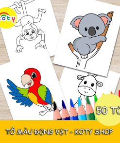 TRANH TÔ MÀU CHO BÉ - 50 tờ tô màu Chủ đề Động Vật TM10 7 images upload woo2F61d84f68285fd244d251db0e6f659c63