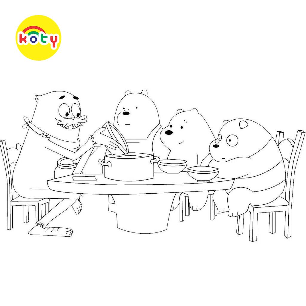 Bộ 26 tranh tô màu Chúng tôi đơn giản là gấu, giấy tô màu We bare bears dành cho trẻ em 3 images upload woo2F61dab3d8b36a90c9c9af18024d6ca003