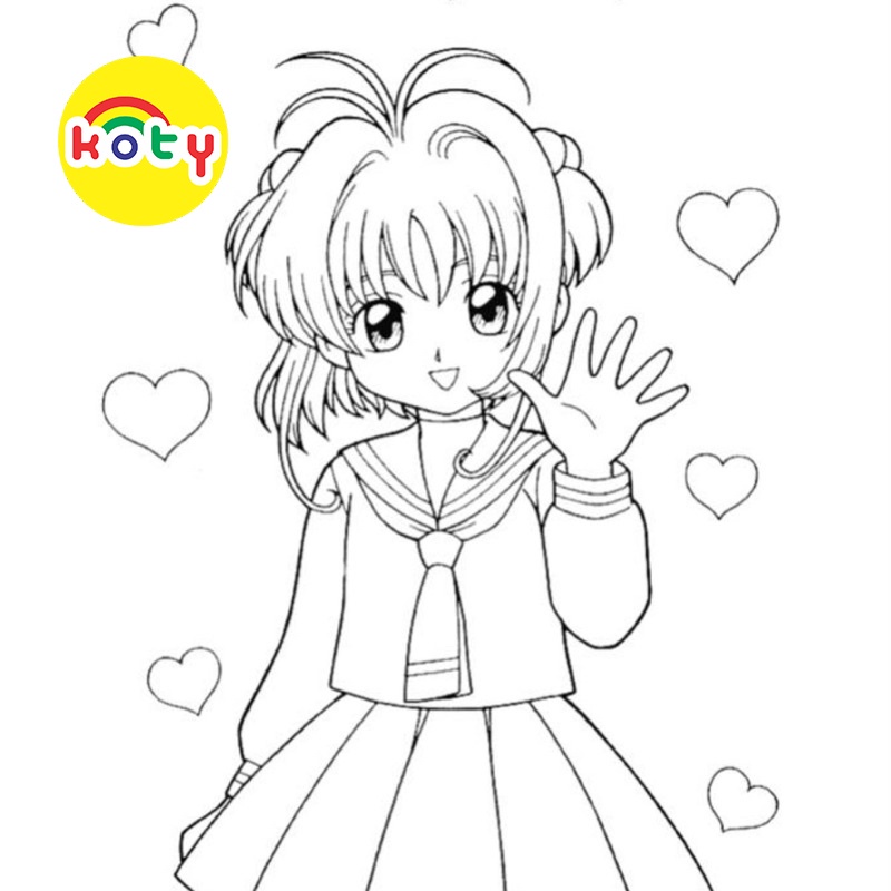 Thủ lĩnh thẻ bài Sakura CH - Set 10 Tờ Tranh Tô Màu A4 A5 Dành Cho Màu Sáp, Màu Chì - MANGA ANIME COMIC Tô màu 4 images upload woo2F631ab1f50aa260ff54946aa98722d134