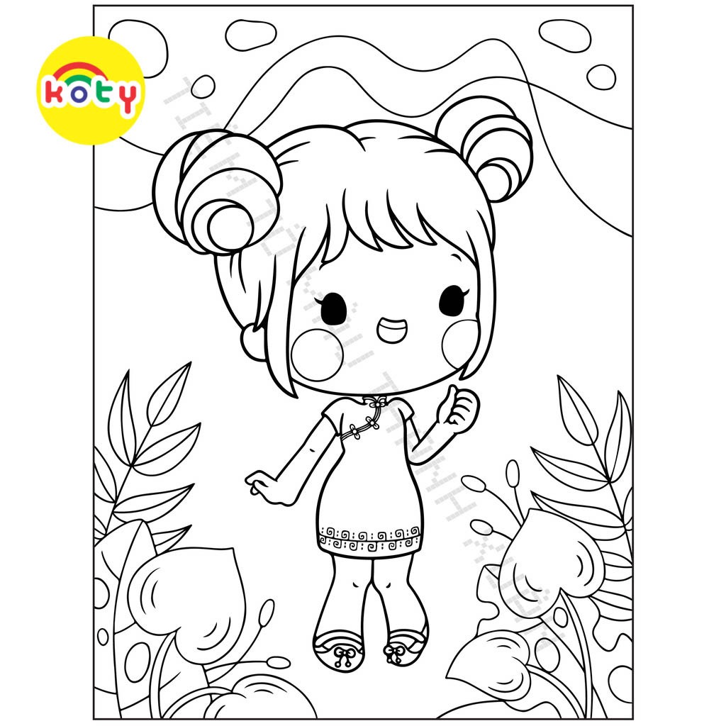 Set 50 Tờ Tranh Tô Màu Hình Bé Gái Đáng Yêu Tô Màu Sáp, Màu Chì - Tiệm Tô Màu 6 images upload woo2F63b1e3179647be65da12b07d73e00fac