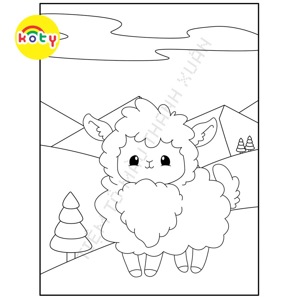 Set 50 Tờ Tranh Tô Màu Hình Lạc Đà Không Bướu Llama Cho Bé Màu Sáp, Màu Chì - Tiệm Tô Màu 5 images upload woo2F692be32a198daf306d280a7c1c2f804a
