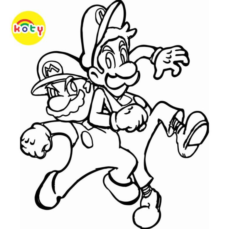 Tranh Tô Màu Mario và Luigi - Bộ 10 Tờ Tranh Tô Màu Dành Cho Màu Sáp, Màu Chì - TRANH TÔ MÀU KOTY 5 images upload woo2F69beeb779aa7875961dae1191f4f5d18