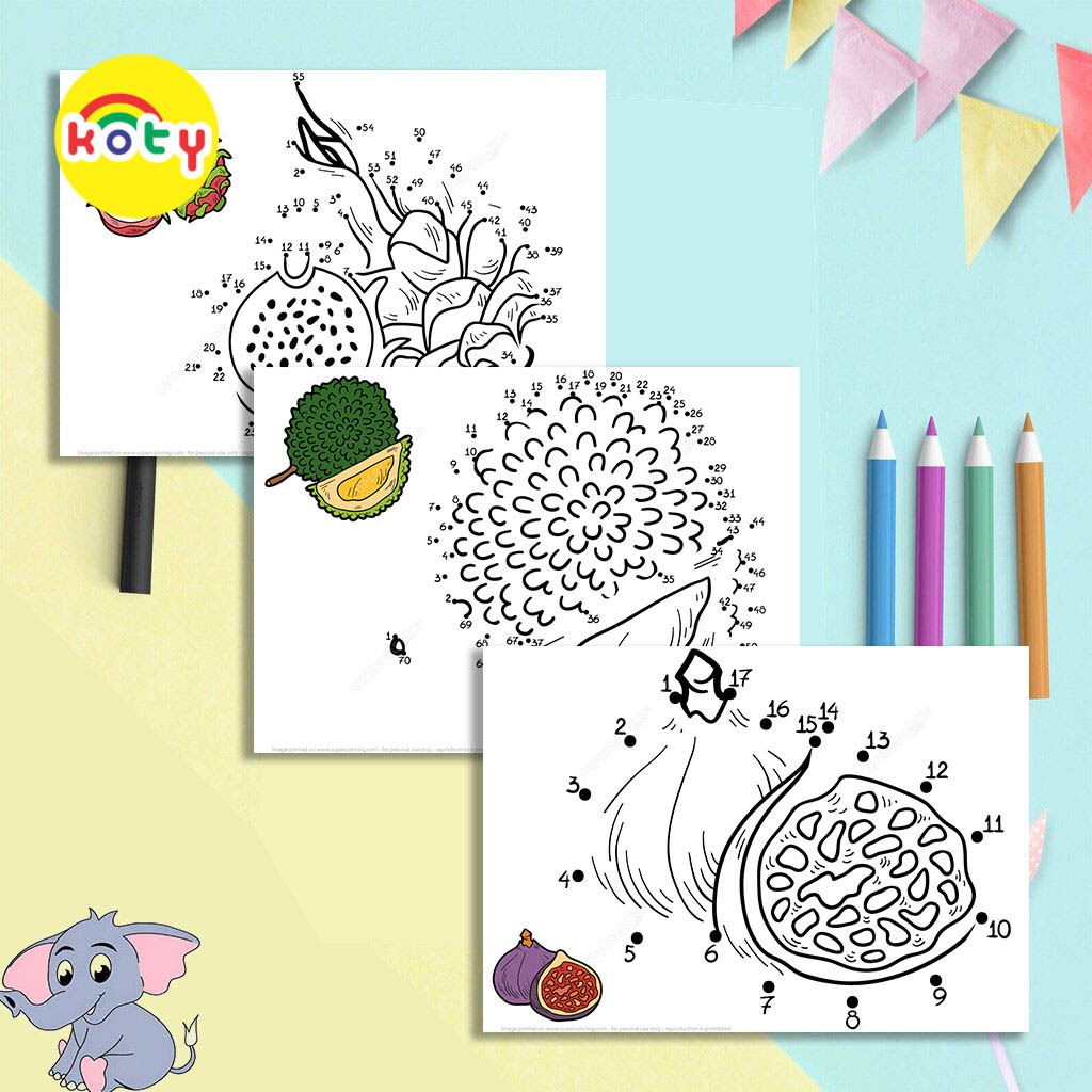 Bộ 45 Tranh Vẽ Nối Số Cho Bé Chủ Đề Các Loại Quả - Đồ Chơi Trẻ Em Giấy Thủ Công Trí Tuệ NS109 5 images upload woo2F6b96b7c9e4952f91e1fffdff4a3f2922