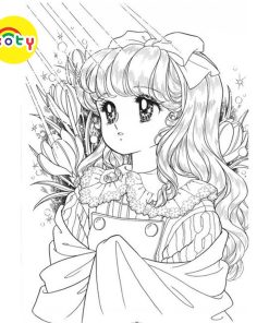 Bộ 50 Tranh tô màu tiểu thư anime chibi siêu cute khổ giấy A4 A5