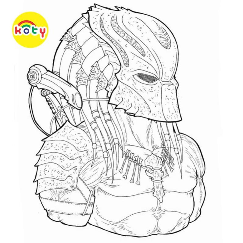 Tranh Tô Màu Predator Kẻ Săn Mồi - Bộ 20 Tờ Tranh Tô Màu A4 A5 Dành Cho Màu Sáp, Màu Chì - TRANH TÔ MÀU KOTY 6 images upload woo2F73a28559795157a0e914ccfa01a5d61c