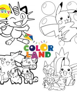 Tranh Tô Màu Pokemon - Bộ 20 Tờ Tranh Tô Màu A4 A5 Dành Cho Màu Sáp, Màu Chì - TRANH TÔ MÀU KOTY