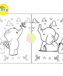 Set 50 Tờ Tranh Tô Màu Hình Voi Cute Cho Bé Tô Màu Sáp, Màu Chì - Tiệm Tô Màu