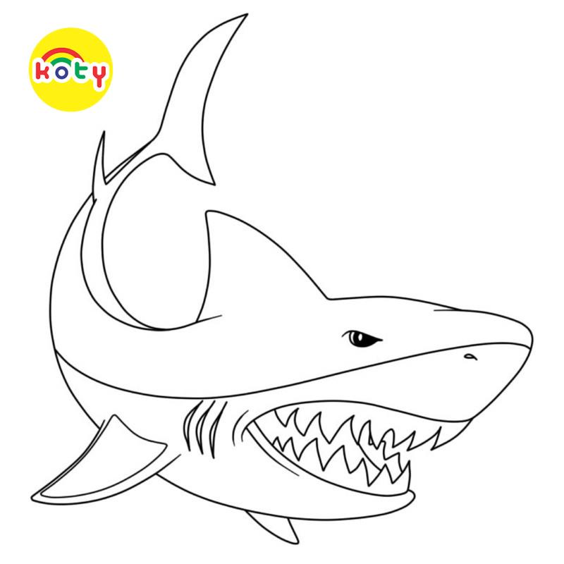 Tranh Tô Màu Shark Cá mập - Bộ 20 Tờ Tranh Tô Màu A4 A5 Dành Cho Màu Sáp, Màu Chì - TRANH TÔ MÀU KOTY TM2035 8 images upload woo2F75a24315195eac42c705af4cb8dd17c3
