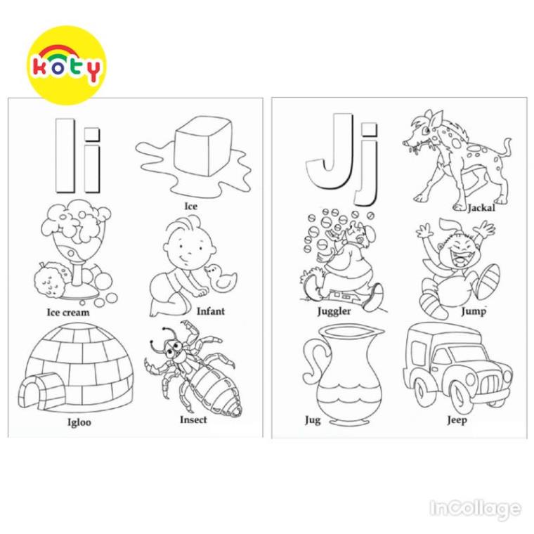 Tranh Tô Màu (Bảng dọc) Bảng chữ cái tiếng anh Alphabet tô màu A4 A5 Dành Cho Màu Sáp, Màu Chì - TRANH TÔ MÀU KOTY 5 images upload woo2F75e896d0f883a176cdbcf939c97200e5