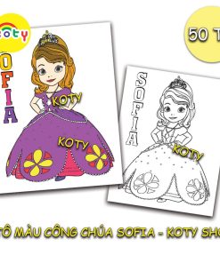 TRANH TÔ MÀU CHO BÉ - 50 tờ tô màu chủ đề Công chúa Sofia dễ thương TM15
