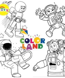Tranh Tô Màu Phi hành gia (Astronaut) - Bộ 20 Tờ Tranh Tô Màu A4 A5 Dành Cho Màu Sáp, Màu Chì - TRANH TÔ MÀU KOTY
