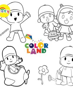 Tranh Tô Màu Pocoyo - Bộ 50 Tờ Tranh Tô Màu A4 A5 Dành Cho Màu Sáp, Màu Chì - TRANH TÔ MÀU KOTY