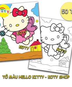TRANH TÔ MÀU CHO BÉ - 50 tờ tô màu chủ đề Hello Kitty mã TM11