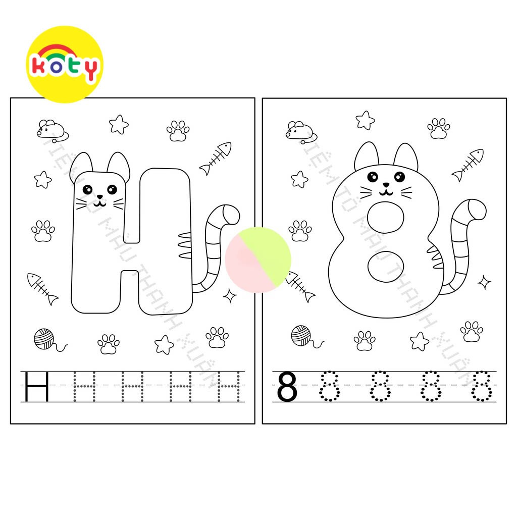 Set 50 Tờ Bảng Chữ Cái Tiếng Anh Và Chữ Số Hình Mèo Cute Cho Bé - Tiệm Tô Màu TM44 4 images upload woo2F7b1cd981b1485b8c0f67e7aedc956b20