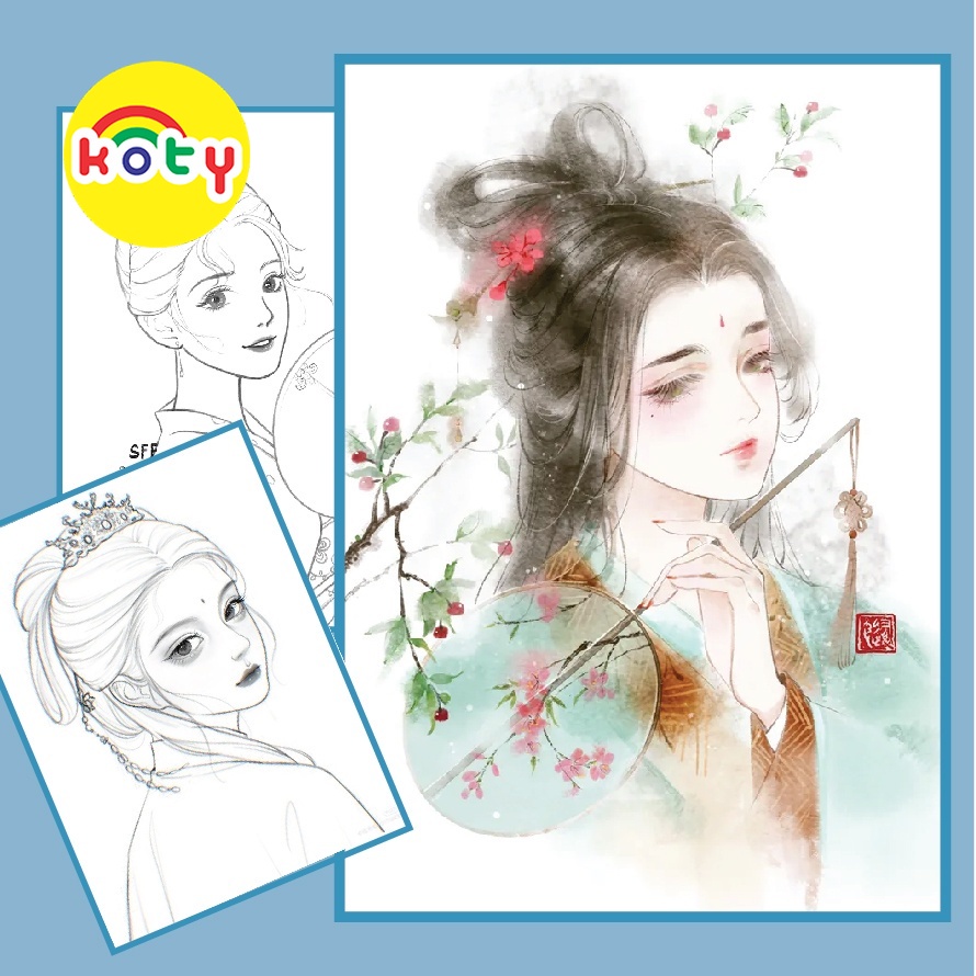 tranh tô màu nước anime chân dung thiếu nữ trung quốc bộ 12 tranh giấy dầy đẹp TM127 2 images upload woo2F7bcf2ad9716fc1d73d03c13feb22008f
