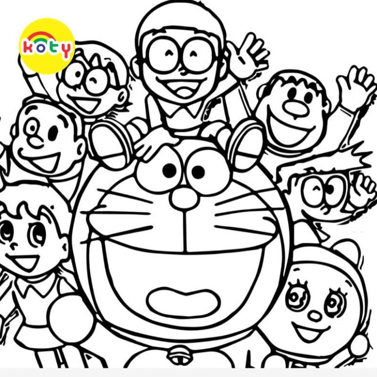 Tranh Tô Màu Doraemon Nobita - Bộ 20 Tờ Tranh Tô Màu Dành Cho Màu Sáp, Màu Chì - TRANH TÔ MÀU KOTY 6 images upload woo2F809f617236bc68b285aaf69c139f7103