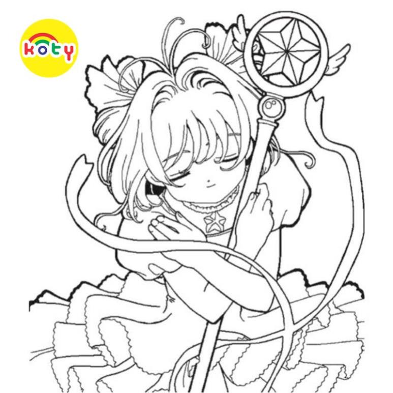 Tranh Tô Màu Thủ lĩnh thẻ bài Sakura CH - Bộ 10 Tờ Tranh Tô Màu A4 A5 Dành Cho Màu Sáp, Màu Chì - TRANH TÔ MÀU KOTY 2 images upload woo2F80eaf289e5b5d929532854f9ecf40287