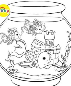Tranh Tô Màu Bộ 50 Tờ Các loài cá (Fish) - Bộ 50 Tờ Tranh Tô Màu A4 A5 Dành Cho Màu Sáp, Màu Chì - TRANH TÔ MÀU KOTY