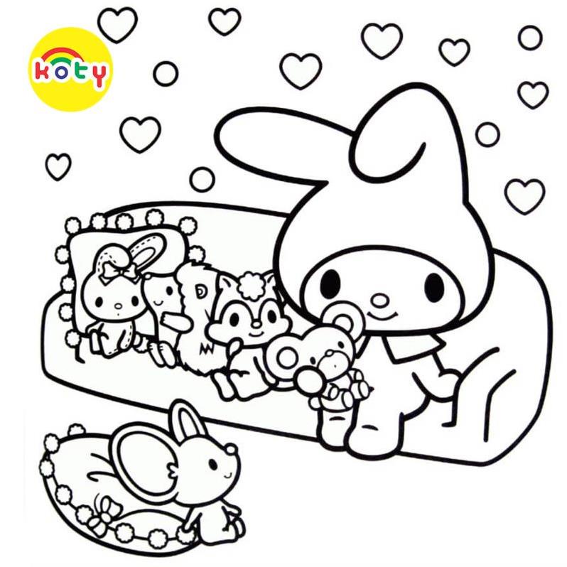 Tranh Tô Màu My Melody - Bộ 10 Tờ Tranh Tô Màu Dành Cho Màu Sáp, Màu Chì - TRANH TÔ MÀU KOTY 4 images upload woo2F8145bd28987c84957ed390df45fc4cd4