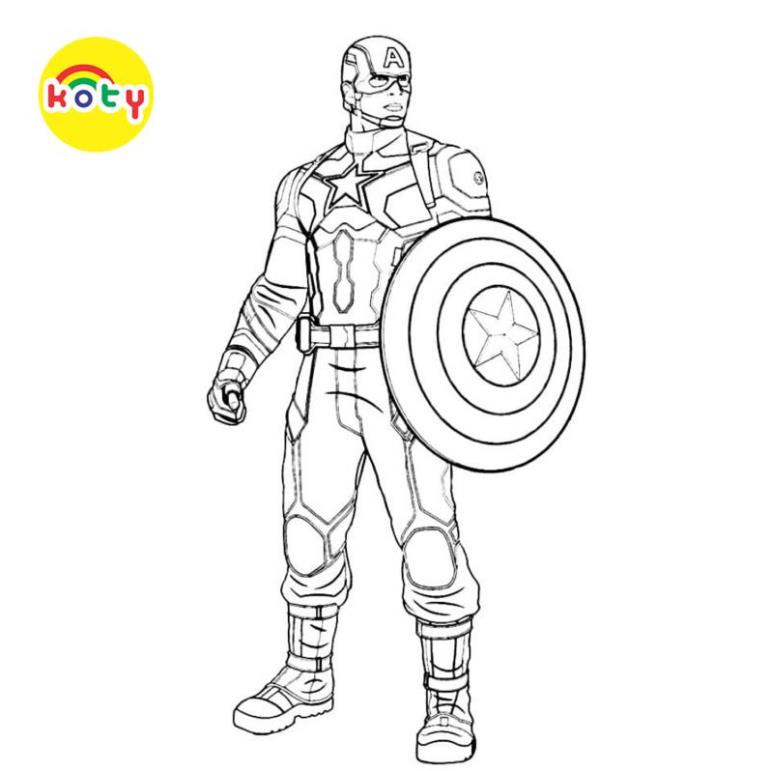 Tranh Tô Màu Captain America Marvel - Bộ 20 Tờ Giấy A4 A5 Dành Cho Màu Sáp, Màu Chì - KOTY 3 images upload woo2F830aeb665272d1860016b811bc6970af