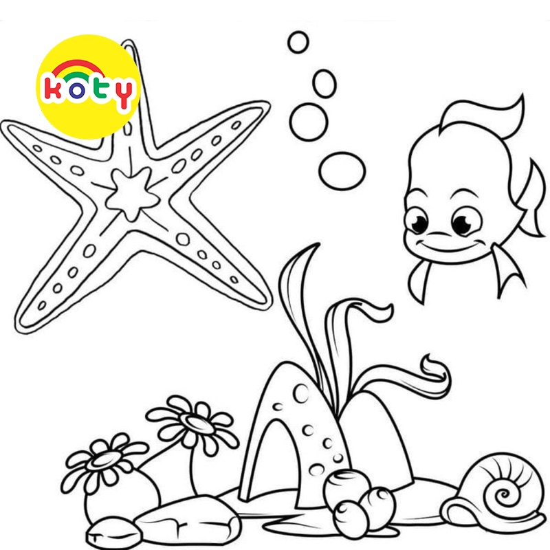 Sao biển Starfish - Set 20 Tờ Tranh Tô Màu A4 A5 Dành Cho Màu Sáp, Màu Chì - MANGA ANIME COMIC Tô Màu 2 images upload woo2F855b34bb0566559bf3c54880a5ae8d63