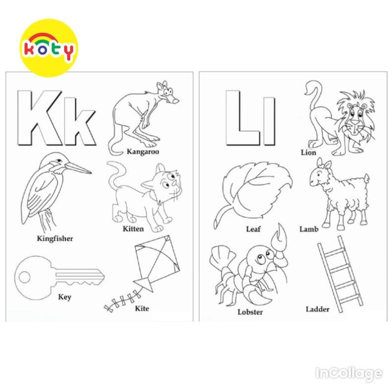 Tranh Tô Màu (Bảng dọc) Bảng chữ cái tiếng anh Alphabet tô màu A4 A5 Dành Cho Màu Sáp, Màu Chì - TRANH TÔ MÀU KOTY 6 images upload woo2F86673a51d197991a8ff4e471de6bd1a5