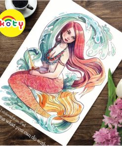 line art tranh tô màu nàng tiên cá combo 10 tranh. giấy dầy đẹp TMT