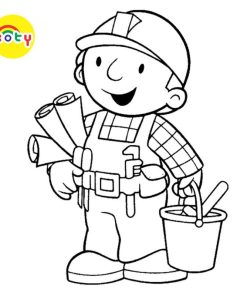Tranh Tô Màu Bob The Builder - Bộ 20 Tờ Tranh Tô Màu A4 A5 Dành Cho Màu Sáp, Màu Chì - TRANH TÔ MÀU KOTY