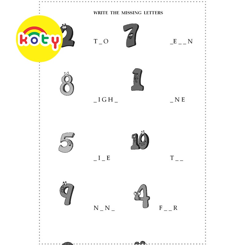 Bài tập tiếng anh - Numbers and Counting (Số đếm từ 1-10) - Bộ 10 và 20 tờ bài tập A4 COLOR LAND 3 images upload woo2F8a483f0d9775ba65c81c5d9d710a113a
