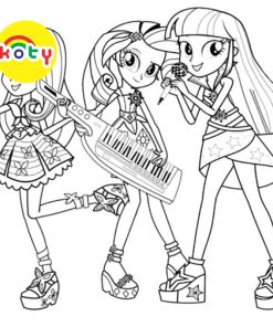 Búp bê My Little Pony Equestria Girls - Set 20 Tờ Tranh Tô Màu A4 A5 Cho Màu Sáp, Màu Chì - TM182