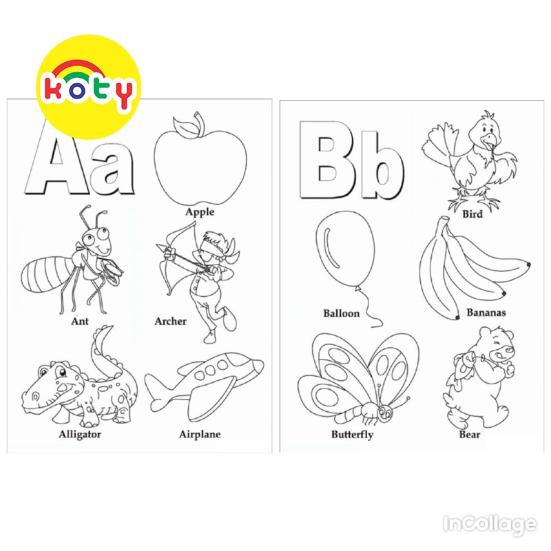 (Bảng dọc) Bảng chữ cái tiếng anh Alphabet tô màu A4 A5 Dành Cho Màu Sáp, Màu Chì - MANGA ANIME COMIC tô màu 1 images upload woo2F900ba87264a454a1f9e7f594e21b6e64