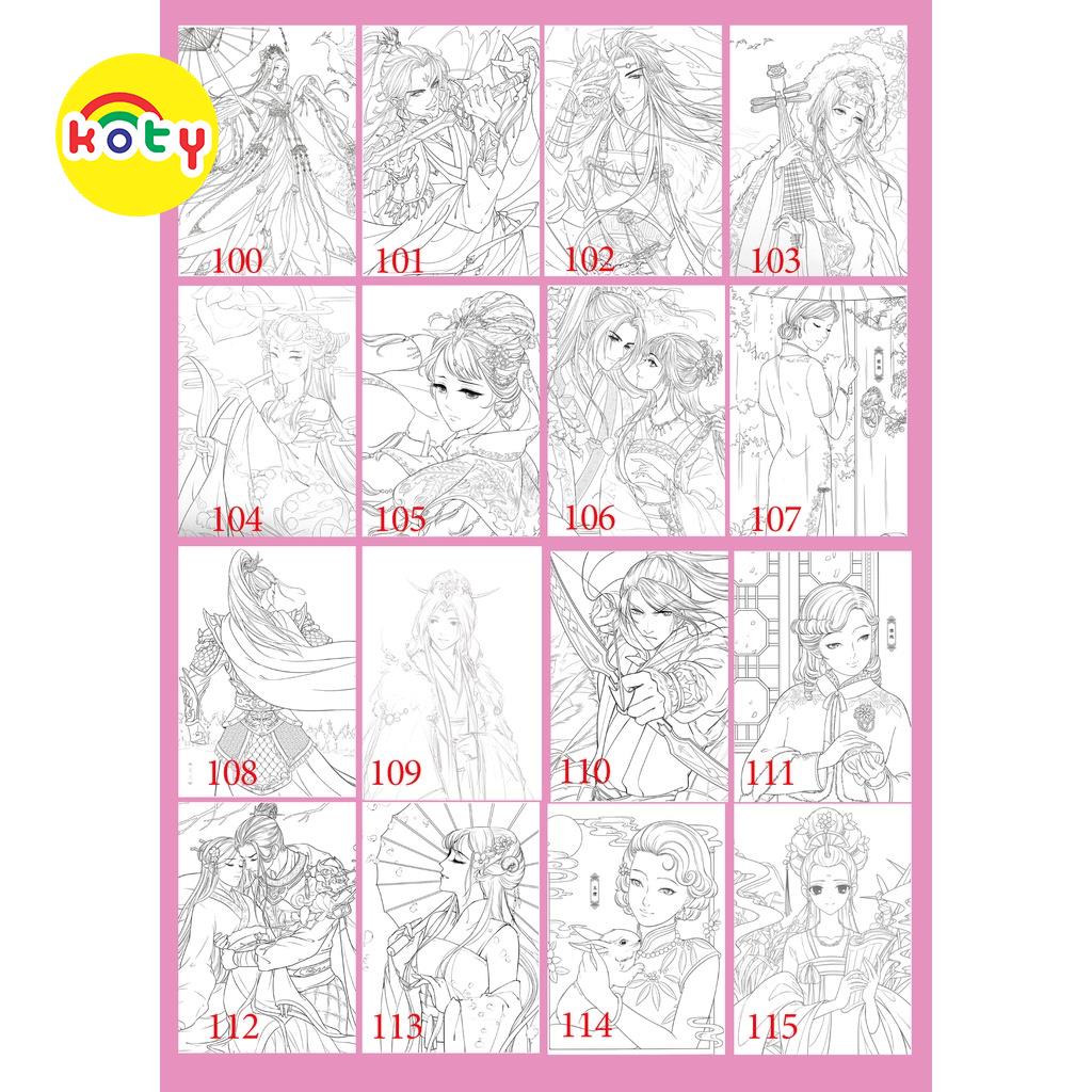 Bộ Tranh Tô Màu Chủ đề Manga Manhua Khổ Giấy A4 phù hợp cho nhiều dòng bút màu TM516 8 images upload woo2F930322f349a4669d9faa2c3843209fca