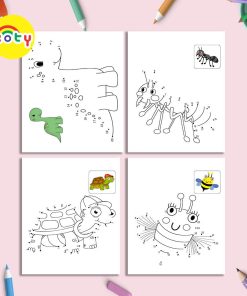Bộ 30 Tranh Vẽ Nối Số Tô Màu Cho Bé Chủ Đề Động Vật - Đồ Chơi Trẻ Em Giấy Thủ Công Trí Tuệ NS100