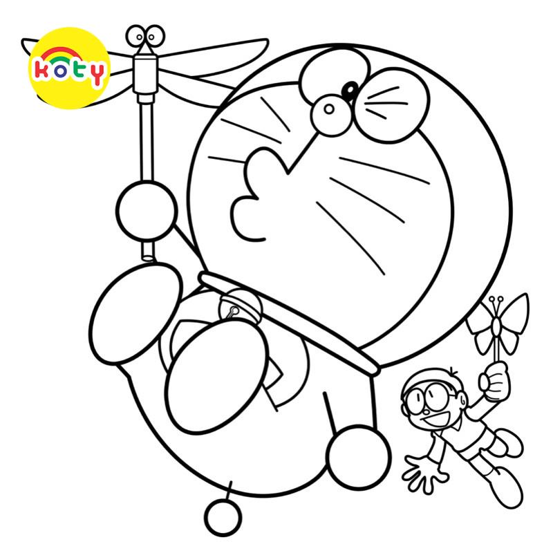 Tranh Tô Màu Doraemon Nobita - Bộ 20 Tờ Tranh Tô Màu Dành Cho Màu Sáp, Màu Chì - TRANH TÔ MÀU KOTY 8 images upload woo2F9c22af16680d767ec73d069b42747e31