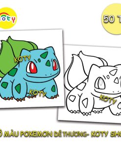 TRANH TÔ MÀU CHO BÉ - 50 tờ tô màu Chủ đề Pokemon TM18