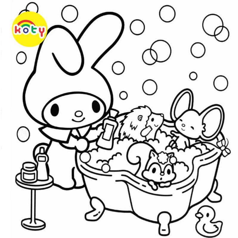 Tranh Tô Màu My Melody - Bộ 10 Tờ Tranh Tô Màu Dành Cho Màu Sáp, Màu Chì - TRANH TÔ MÀU KOTY 3 images upload woo2Fa05cec816d9e2bf0315f2c1d725f5a95