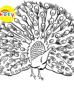 Chim công , khổng tước - Set 10 Tờ Tranh Tô Màu Kích Thước A4 A5 Dành Cho Màu Sáp, Màu Chì - TRANH TÔ MÀU COLOR LAND