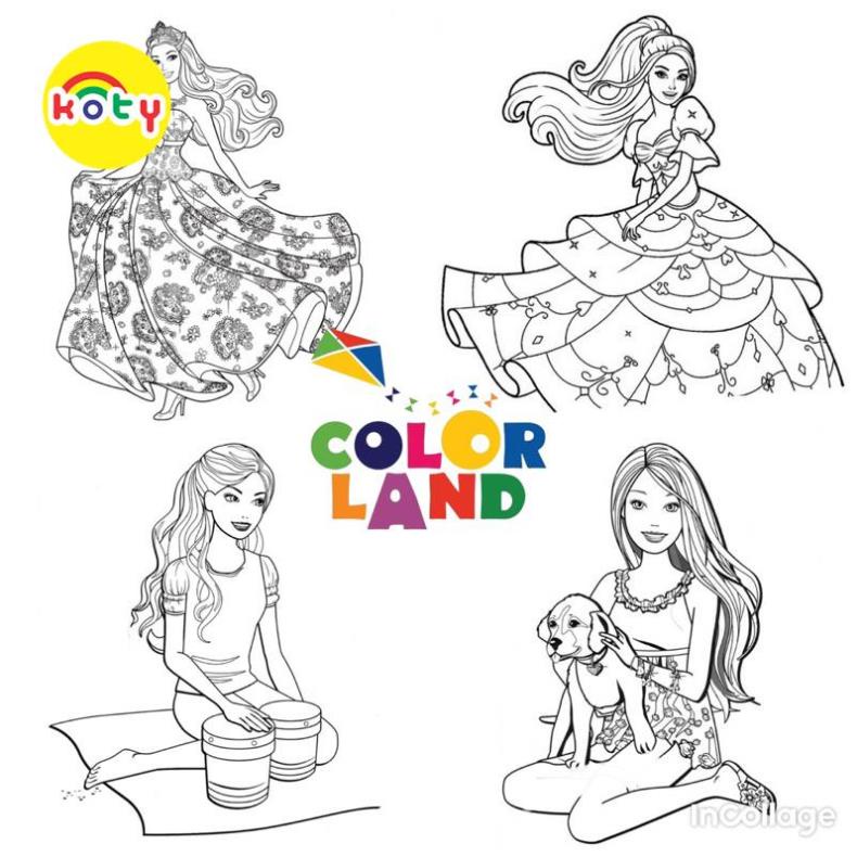 Tranh Tô Màu Búp bê Barbie - Bộ 10 Tờ Tranh Tô Màu A4 A5 Dành Cho Màu Sáp, Màu Chì - TRANH TÔ MÀU KOTY 1 images upload woo2Fa1942bb895fa27cdfb5047a66f8414da