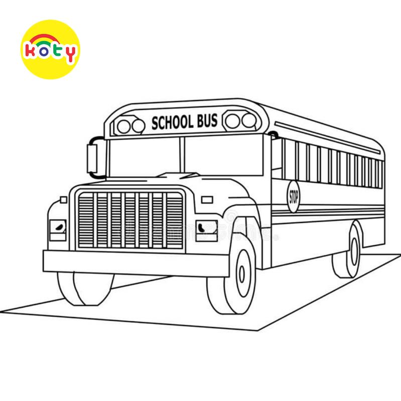 Tranh Tô Màu School bus, xe buýt - Bộ 10 Tờ Tranh Tô Màu Dành Cho Màu Sáp, Màu Chì - TRANH TÔ MÀU KOTY 6 images upload woo2Fa4d3cebfe56d0a0bb56d294e1e9ad5a1
