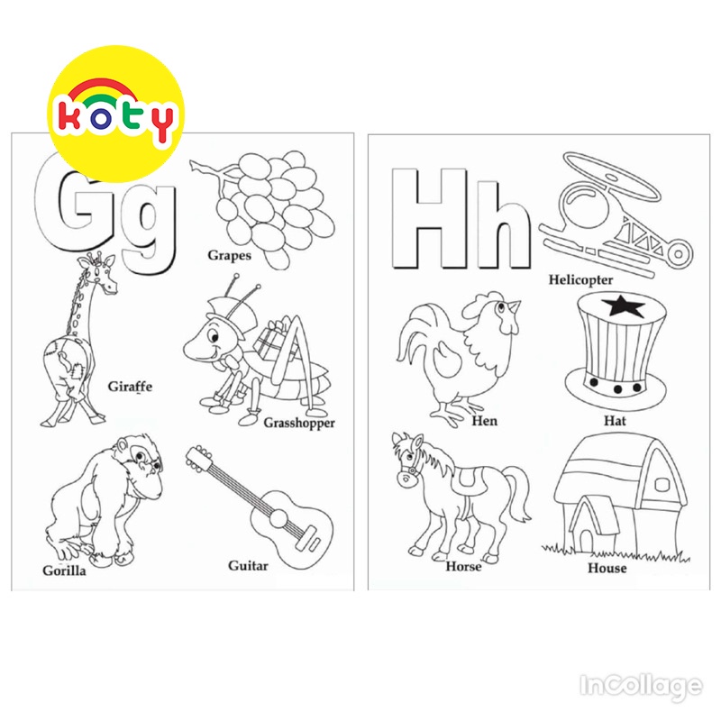 (Bảng dọc) Bảng chữ cái tiếng anh Alphabet tô màu A4 A5 Dành Cho Màu Sáp, Màu Chì - MANGA ANIME COMIC tô màu 4 images upload woo2Fa4e444f80dba283714e208c94b6148b6