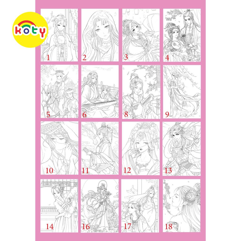 Bộ Tranh Tô Màu Chủ đề Manga Manhua Khổ Giấy A4 phù hợp cho nhiều dòng bút màu TM516 2 images upload woo2Fa5c20945a47181bfb950dabe9b41698d