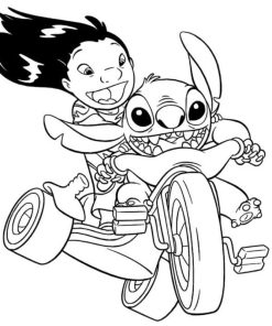 Stick và Lilo - Set 20 Tờ Tranh Tô Màu A4 A5 Dành Cho Màu Sáp, Màu Chì - MANGA ANIME COMIC tô màu