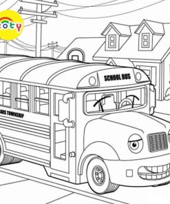 Tranh Tô Màu School bus, xe buýt - Bộ 10 Tờ Tranh Tô Màu Dành Cho Màu Sáp, Màu Chì - TRANH TÔ MÀU KOTY 11 images upload woo2Faba40ea1d947b39237b1245796dd85df