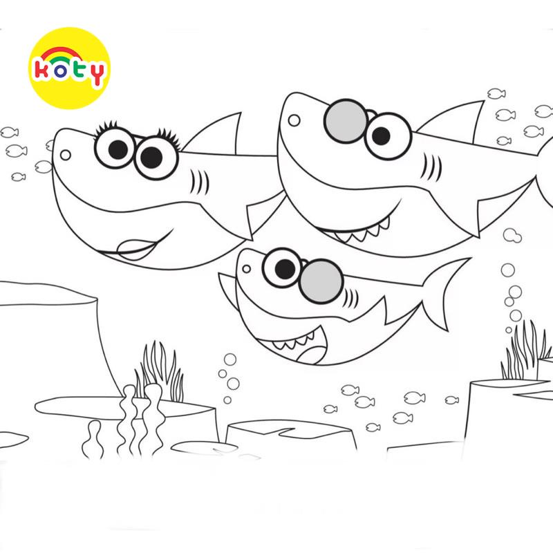 Tranh Tô Màu Baby Shark - Bộ 10 Tờ Tranh Tô Màu A4 A5 Dành Cho Màu Sáp, Màu Chì - TRANH TÔ MÀU KOTY 9 images upload woo2Fadab9cb8663dce9222ae88ef37a15fb3