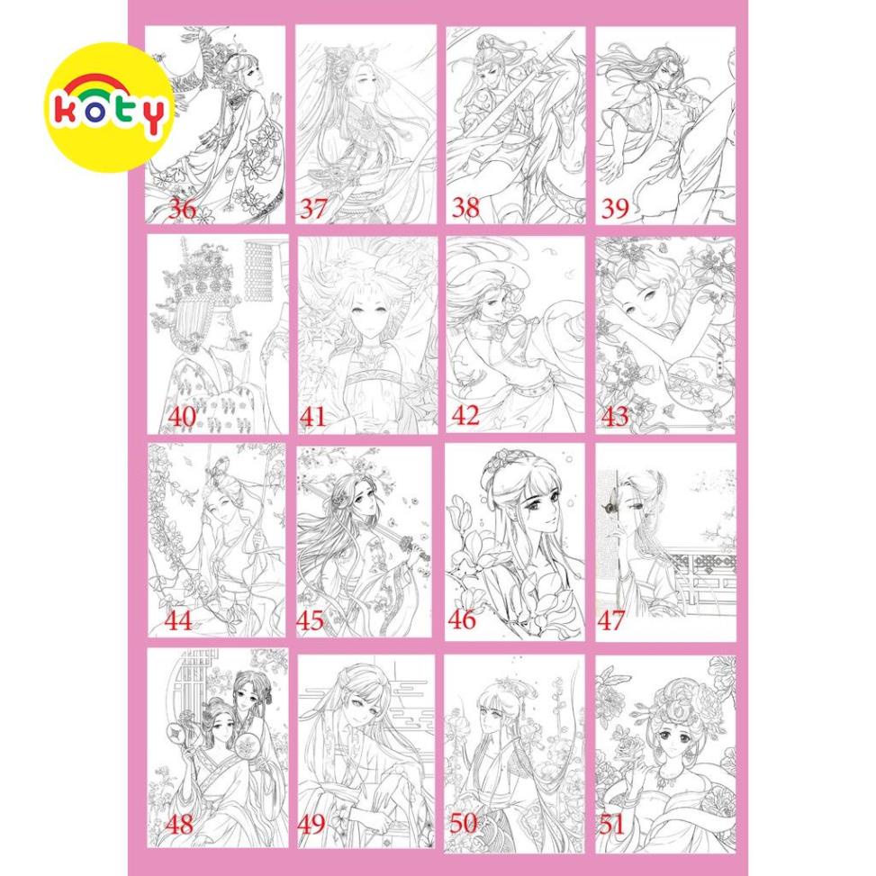 Bộ Tranh Tô Màu Chủ đề Manga Manhua Khổ Giấy A4 phù hợp cho nhiều dòng bút màu TM516 4 images upload woo2Fadd3d408af1fb1fc68ad215a0f639e7d