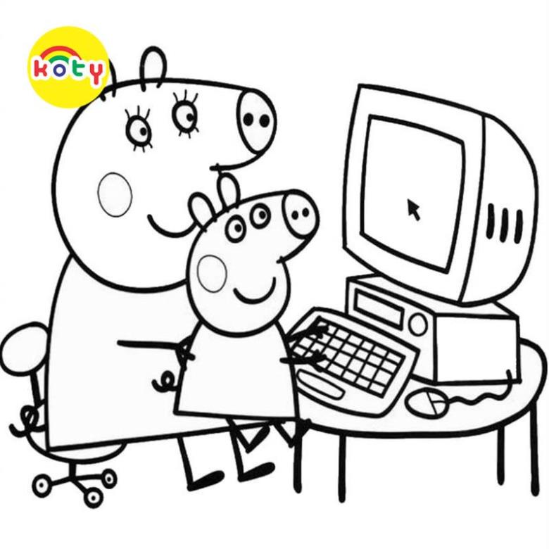 Tranh Tô Màu Heo Peppa - Bộ 30 Tờ Tranh Tô Màu Dành Cho Màu Sáp, Màu Chì - TRANH TÔ MÀU KOTY 4 images upload woo2Fade11e9e5c2066e225f3bc57c8ca7119