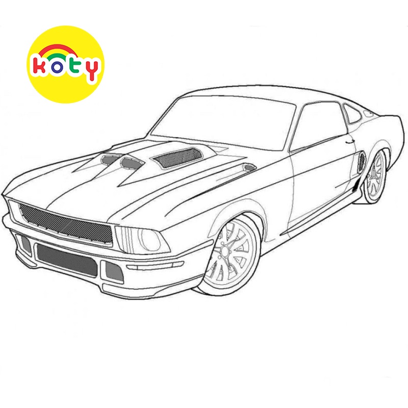 Xe Ford Mustang - Set 10 Tờ Tranh Tô Màu A4 A5 Dành Cho Màu Sáp, Màu Chì - TRANH TÔ MÀU COMIC ANIME MANGA tô màu 5 images upload woo2Faea91ee5517bc0a7b501f3be4c1dd8ad