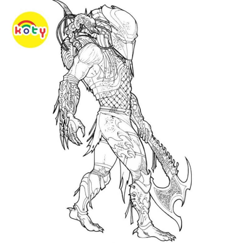 Tranh Tô Màu Predator Kẻ Săn Mồi - Bộ 20 Tờ Tranh Tô Màu A4 A5 Dành Cho Màu Sáp, Màu Chì - TRANH TÔ MÀU KOTY 5 images upload woo2Fafa5c533db2450ea8566bf2bdb4a5c46